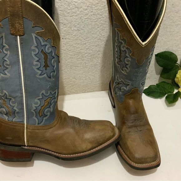 Laredo Western Brown Embroidered Cowboys Boots Women’s 7M - Picture 11 of 14